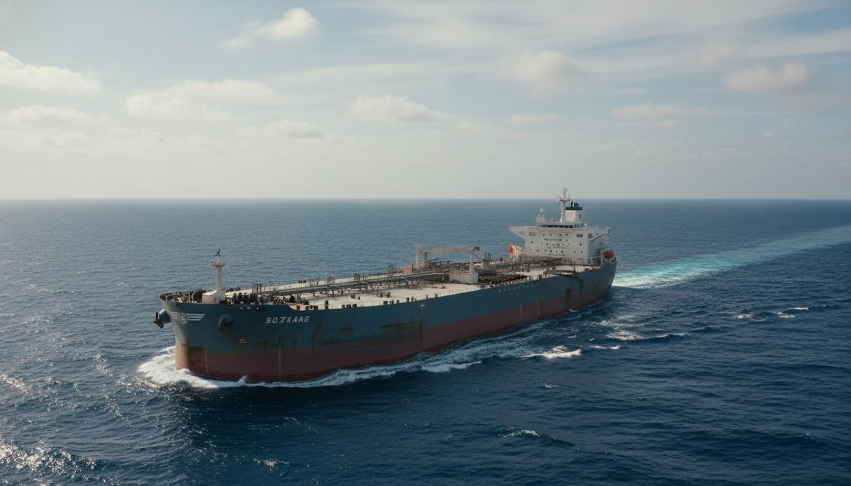 Нефтеналивной танкер типа суэцмакс в открытом море
