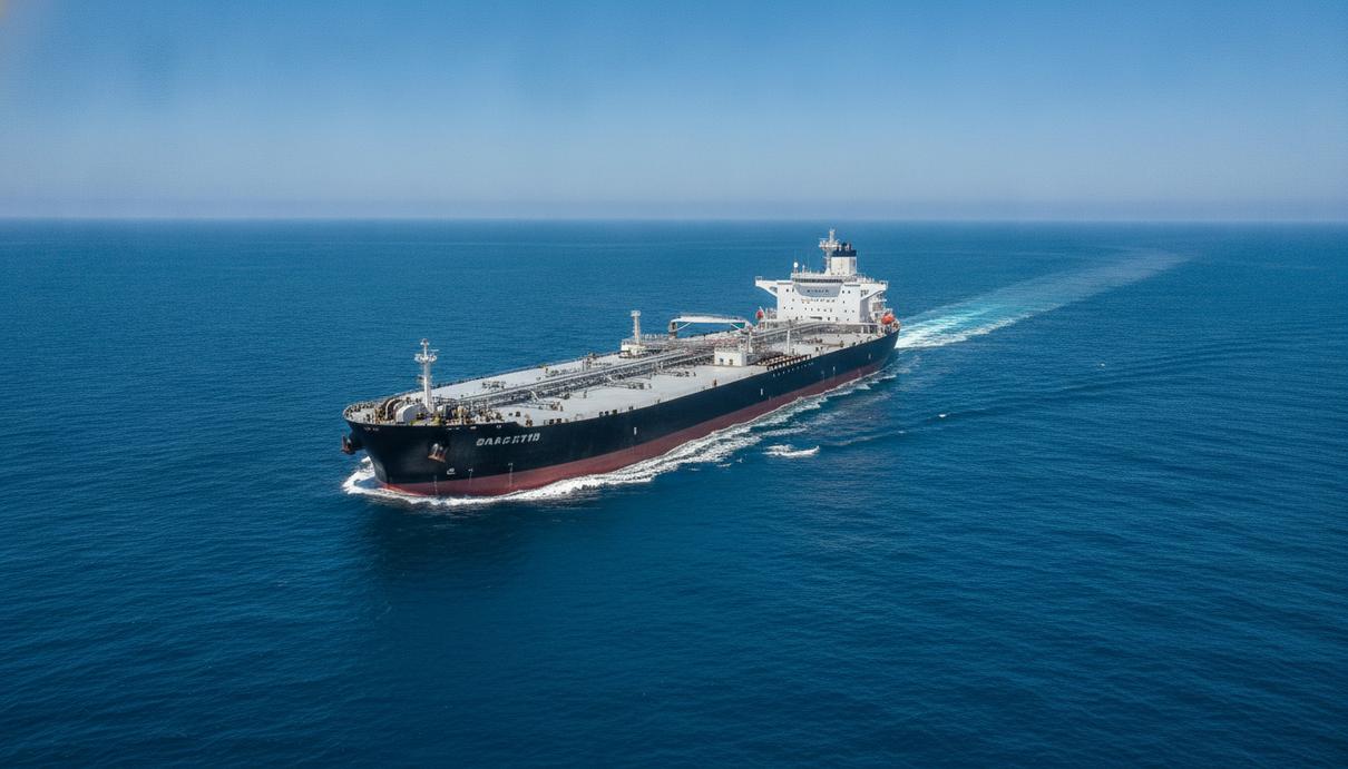 Южная Корея возобновила субсидии на импорт нефти с дальних маршрутов Огромный нефтяной танкер класса VLCC идёт по открытому морю в ясный день.